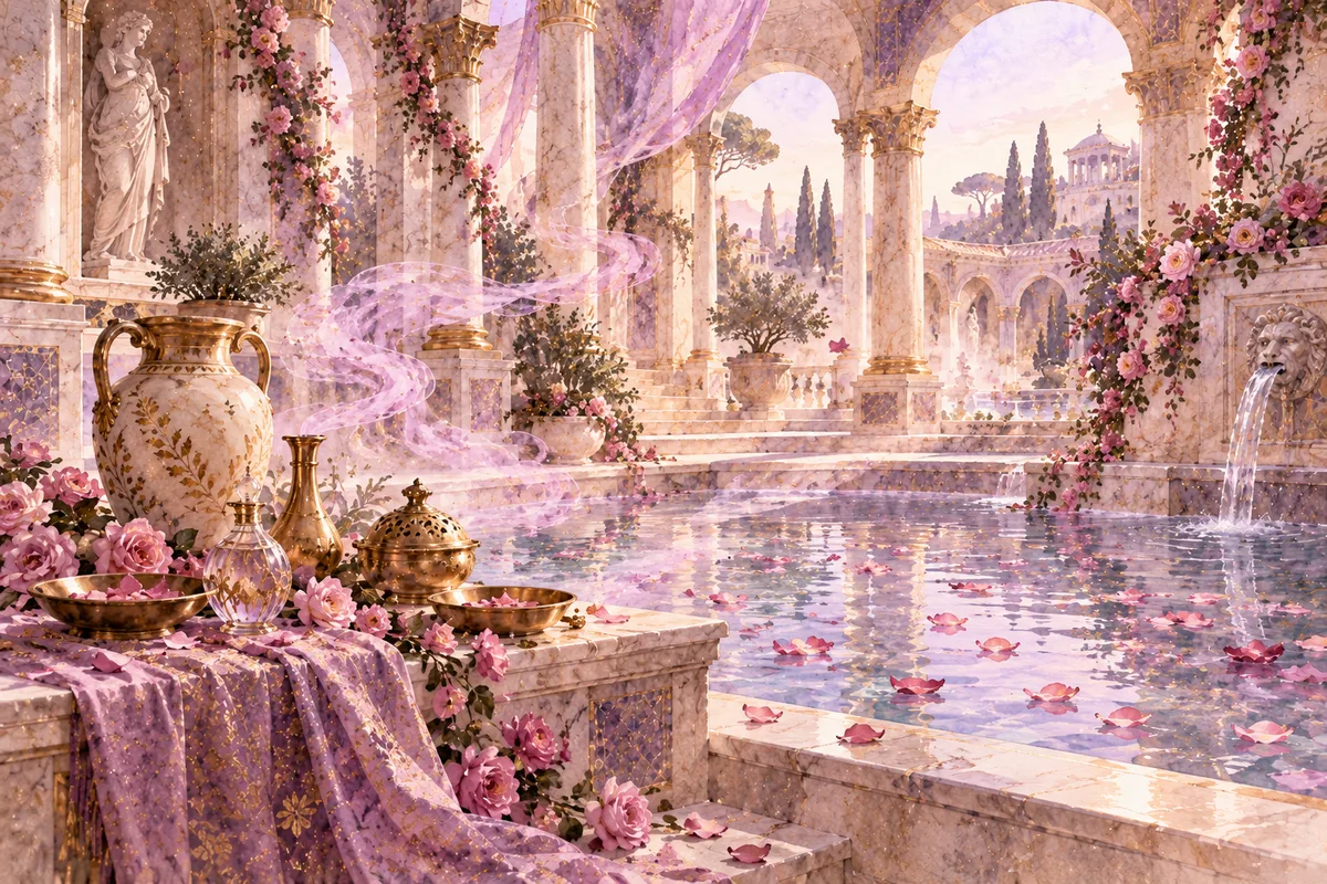 Ánforas y rosas en unas termas romanas